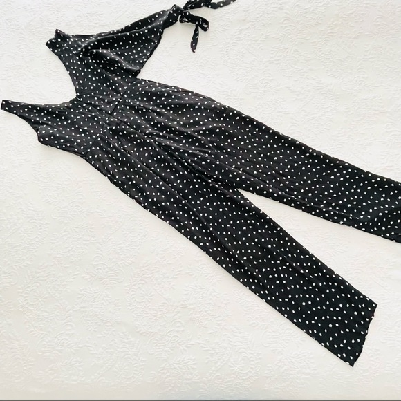 NWOT Lulus Aislinn Black Polka Dot Sleeveless Jumpsuit Small - Picture 8 of 13
